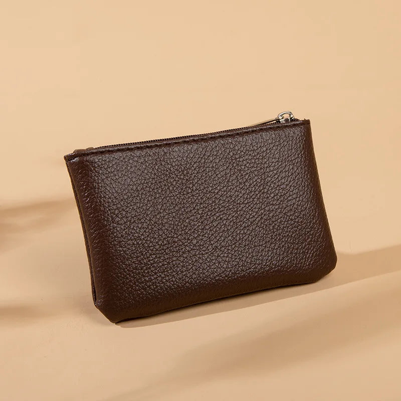 Women PU Leather Coin Purse Canada Retro Litchi Pattern Zipper Pouch Mini Change Purse Unisex Solid Wallet Card Holder Storage Bag