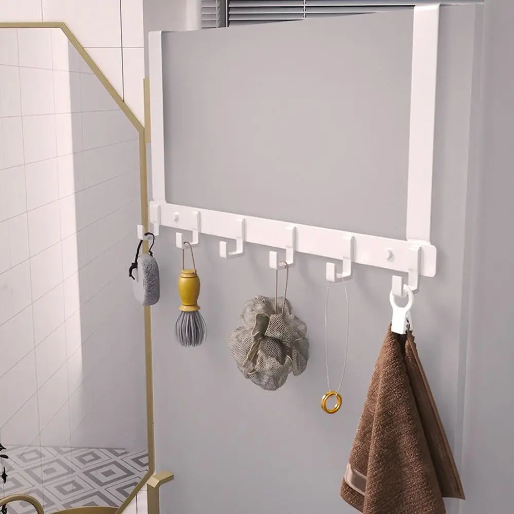 6-Hook Over-the-Door Hanger USA Clothes Coat Hat Towel Organizer Rack for Home Bathroom Kitchen Accessories Holder