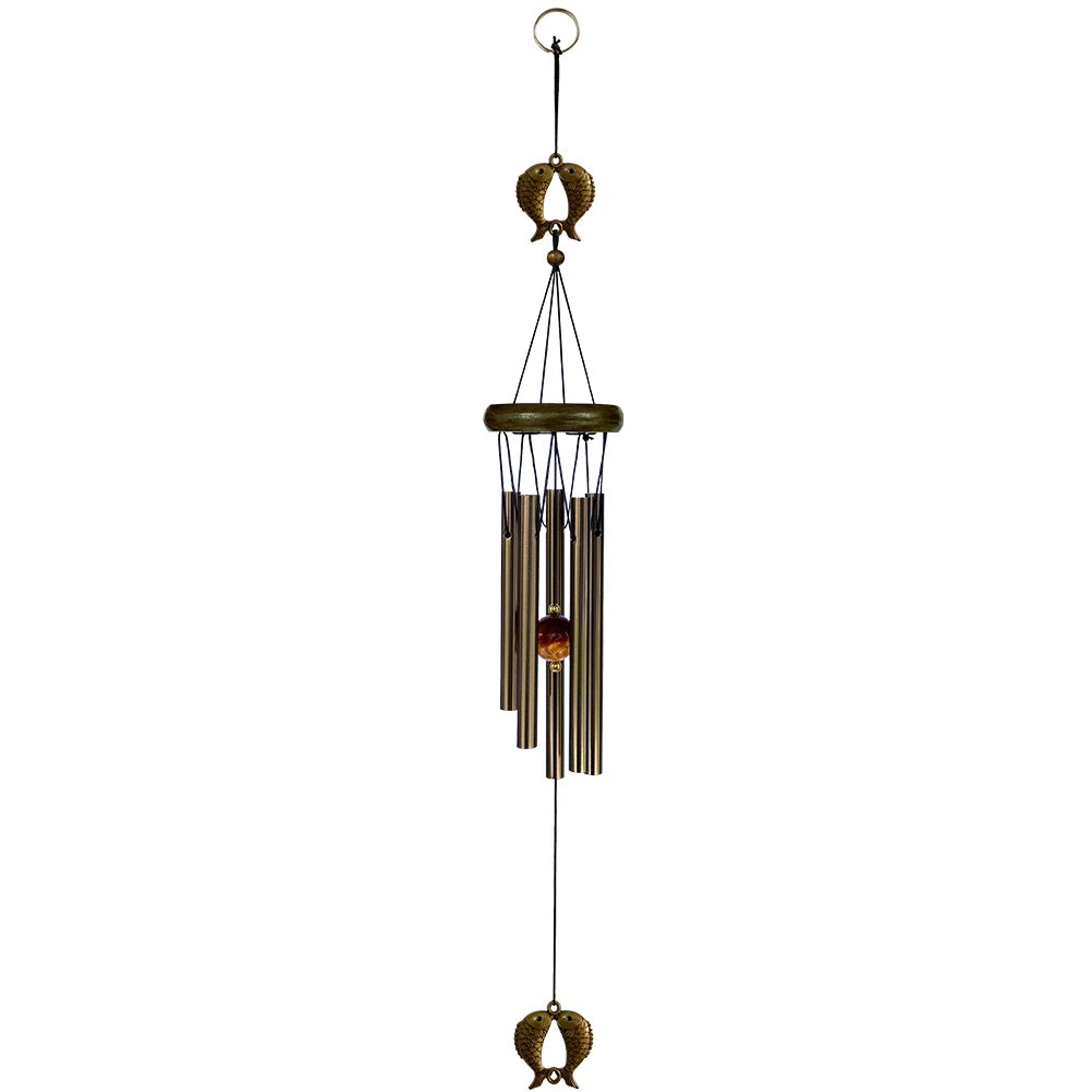 Musical Wind Chime 5 Bronze Aluminum Tubes Creative Gift for Room Outdoor GardenDecor Butterfly Owl Charms Hanging Chimes Decors