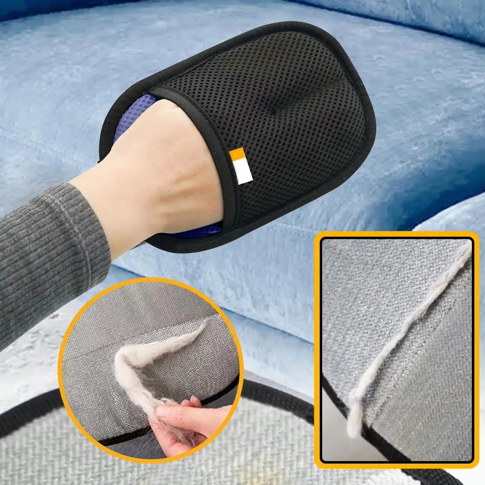 Reusable Double-Sided Pet Hair Removal USA Glove Anti-Static Grooming Tool for Cats Dogs Soft Brush Mitt for Furniture Carpet Cloth