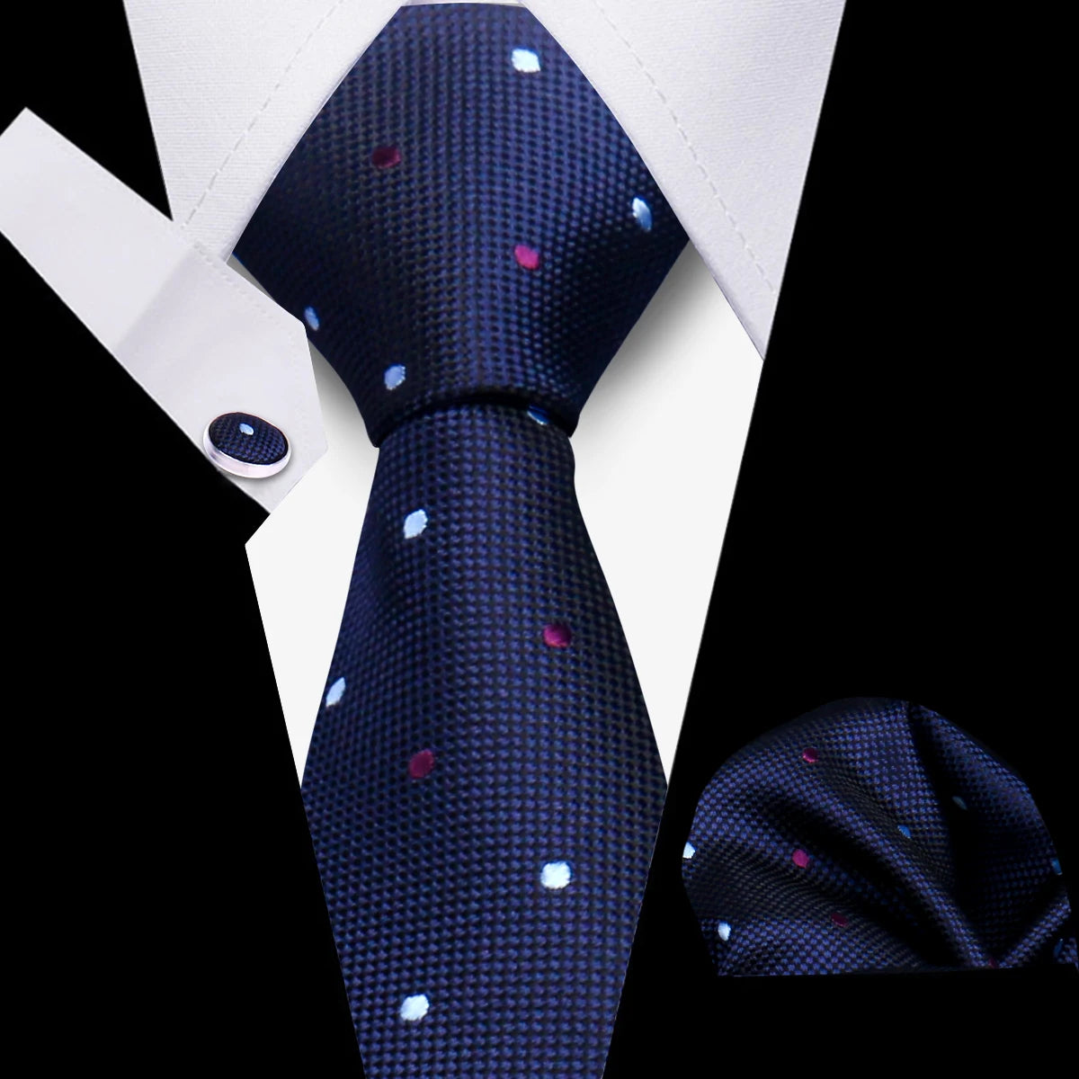 Men’s Business Necktie Set Canada Classic Plaid Cufflinks Handkerchief for Suit Wedding High-Quality 3PCS Tie Set Formal Gravata