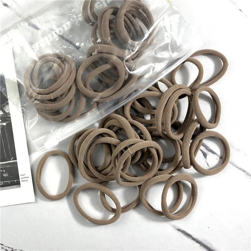 20/50PCS Hair Bands Canada for Women & Girls Basic Hair Rubber Ties 4cm Simple Elastic Ponytail Holders Hair Accessories