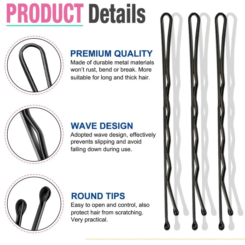 50/100PCS Black Straight Hair Clips Canada U-Shaped Hairpins Curly Wavy Grips Women Bobby Pins Styling Hair Accessories