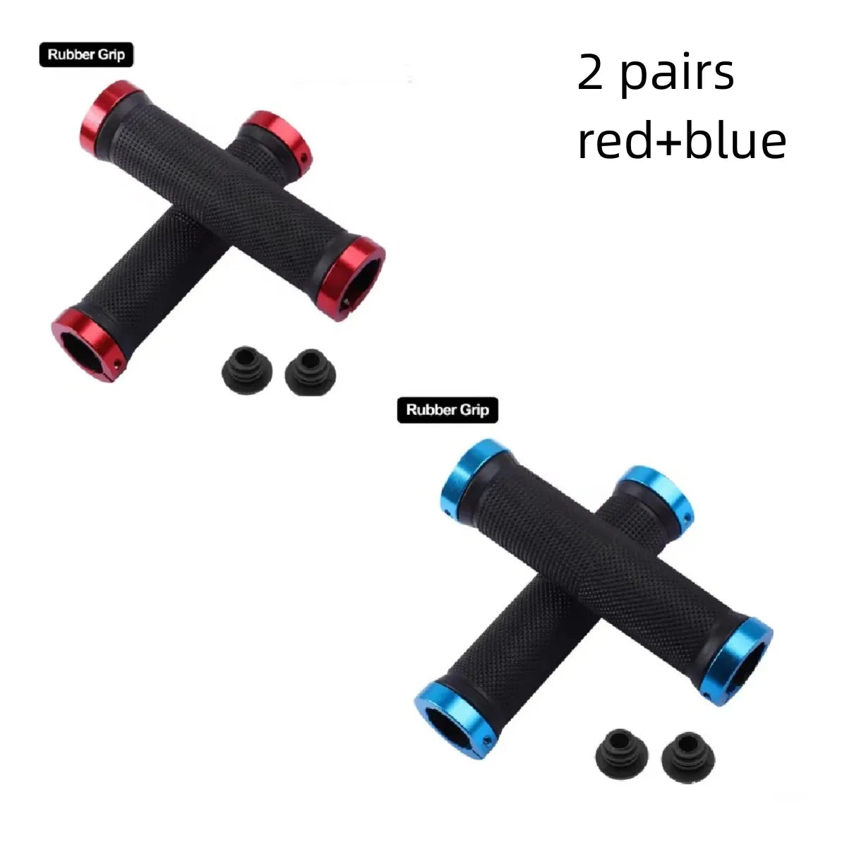 Bicycle Handlebar Grips USA Rubber Bilateral Lock-On Non-Slip MTB Mountain Bike Grips, Cycling Bike Accessories