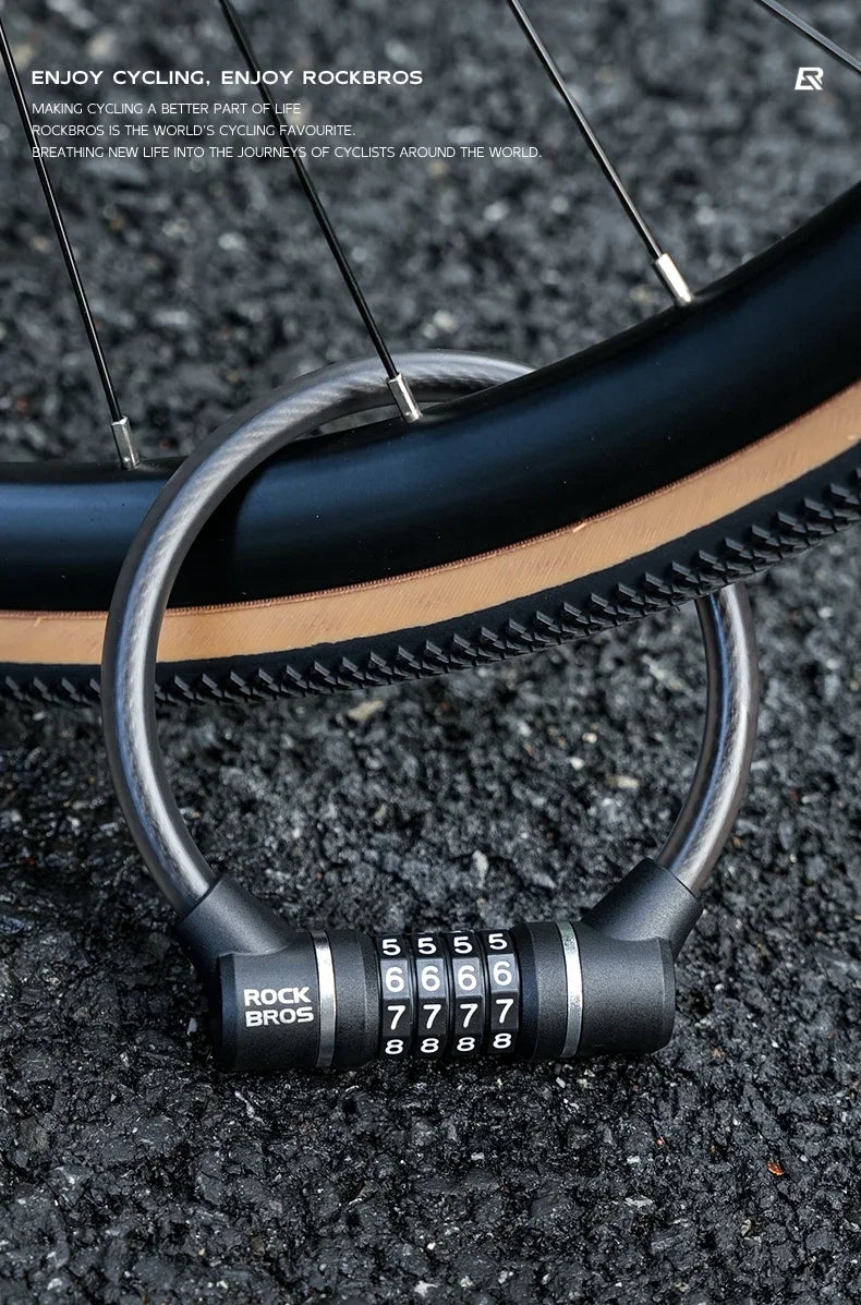 Canada Portable Bicycle Lock Ultra-Light Steel Cable Bike Lock 4-Digit Password PVC Waterproof  Steel Password Lock MTB Road