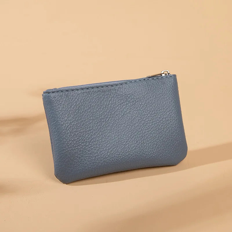 Women PU Leather Coin Purse Canada Retro Litchi Pattern Zipper Pouch Mini Change Purse Unisex Solid Wallet Card Holder Storage Bag