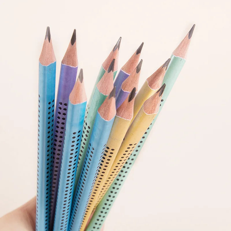 12PCS Assorted Colour HB Triangular Pencils Canada Writing Set for Students Handwriting Practice