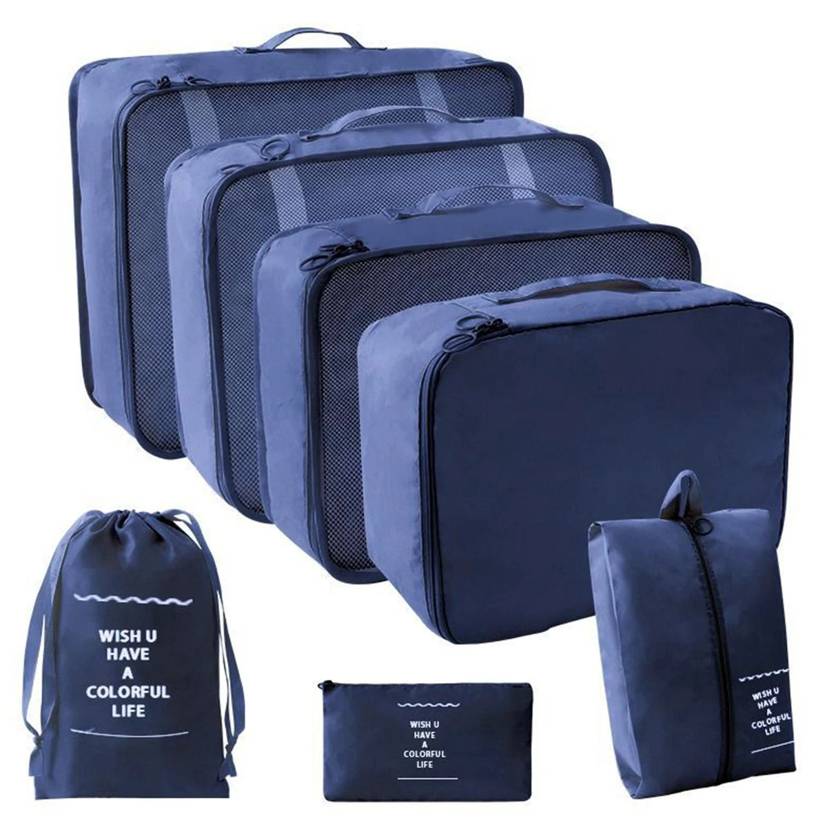 7PCS/Set Travel Organizer Storage Bags Canada Suitcase Packing Cubes Portable Luggage Clothes Shoe Tidy Pouch Folding Set -ZMT