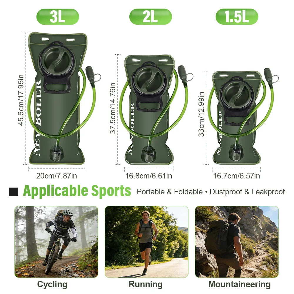 USA Bladder 1.5L/2L/3L Large Capacity Water Bladder Hydration Backpack Running Cycling Hiking Camping Backpack Water Bag