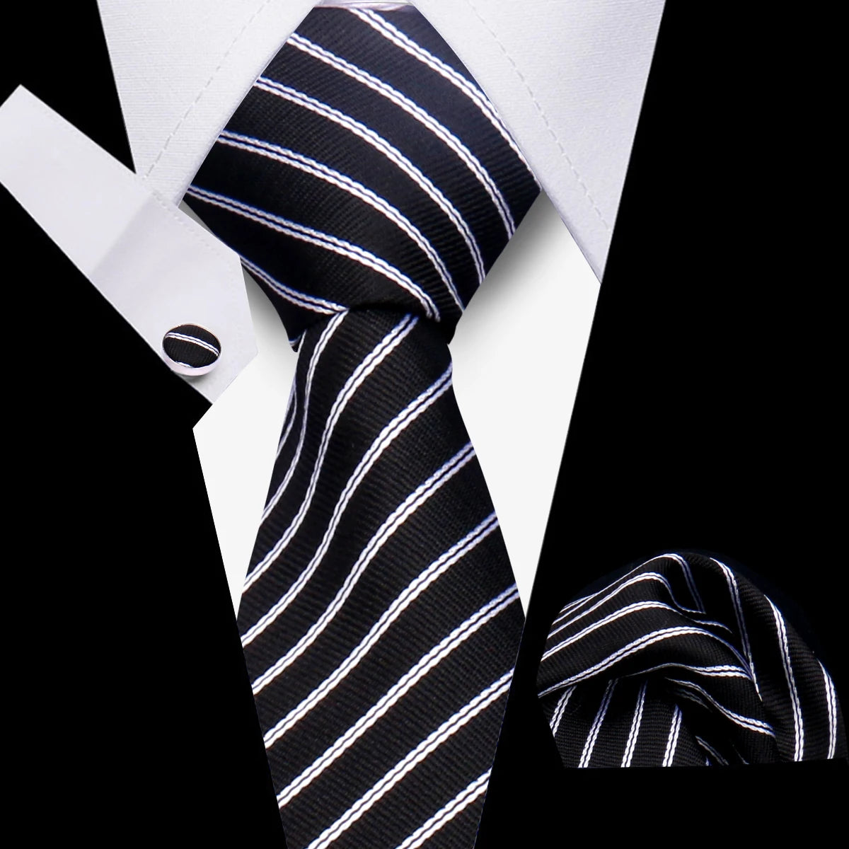 Men’s Business Necktie Set Canada Classic Plaid Cufflinks Handkerchief for Suit Wedding High-Quality 3PCS Tie Set Formal Gravata