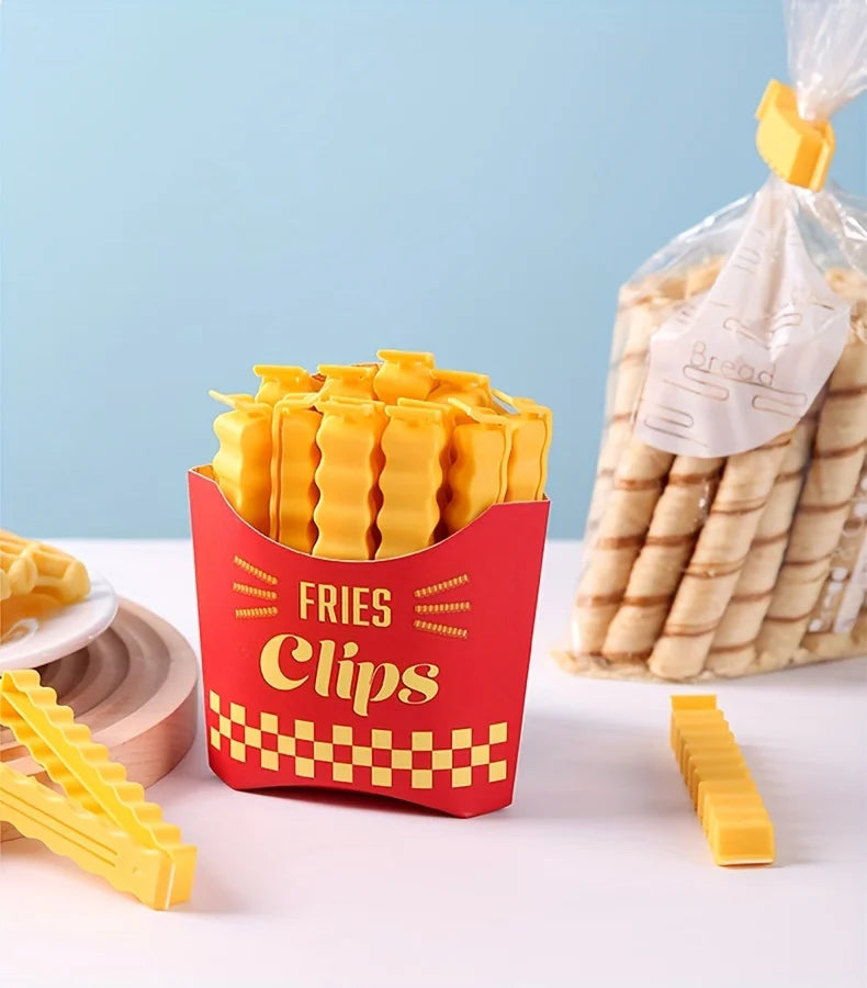 12PCS French Fry Shaped USA Sealing Clip - For Snack Sealing, Food Clips, Plastic Bag Seasoning Sealing Strips