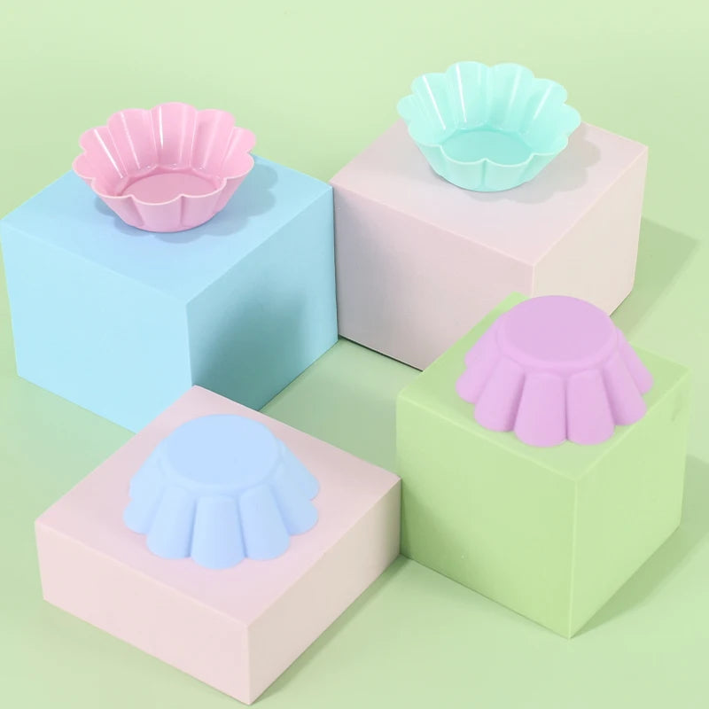 12PCS Silicone Cake Mold Set USA Round Muffin & Cupcake Baking Molds for Kitchen Cooking, DIY Cake Decorating & Bakeware Tools