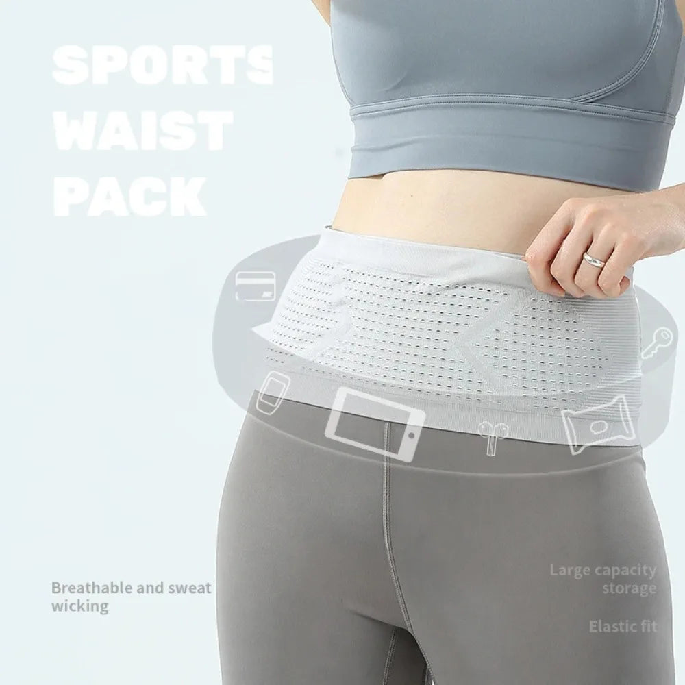 Seamless Invisible Running Sports Fanny Pack USA Lightweight Breathable Gym Waist Belt Phone Bag for Cycling, Fitness & Outdoor Activities