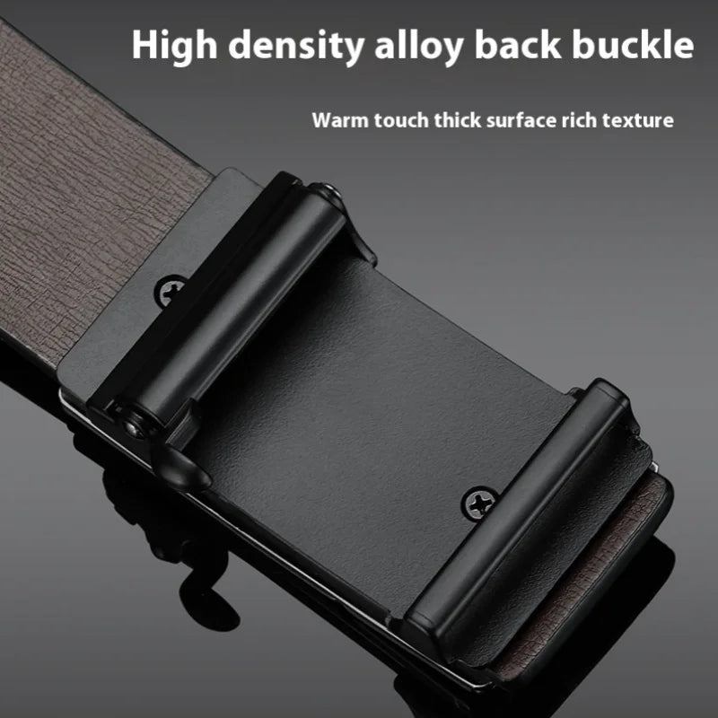 Men's Leather USA Belts Fashion Automatic Buckle Cowskin Male Belts Luxury Designer Black belt 105-160cm Plus Size Jeans Belt