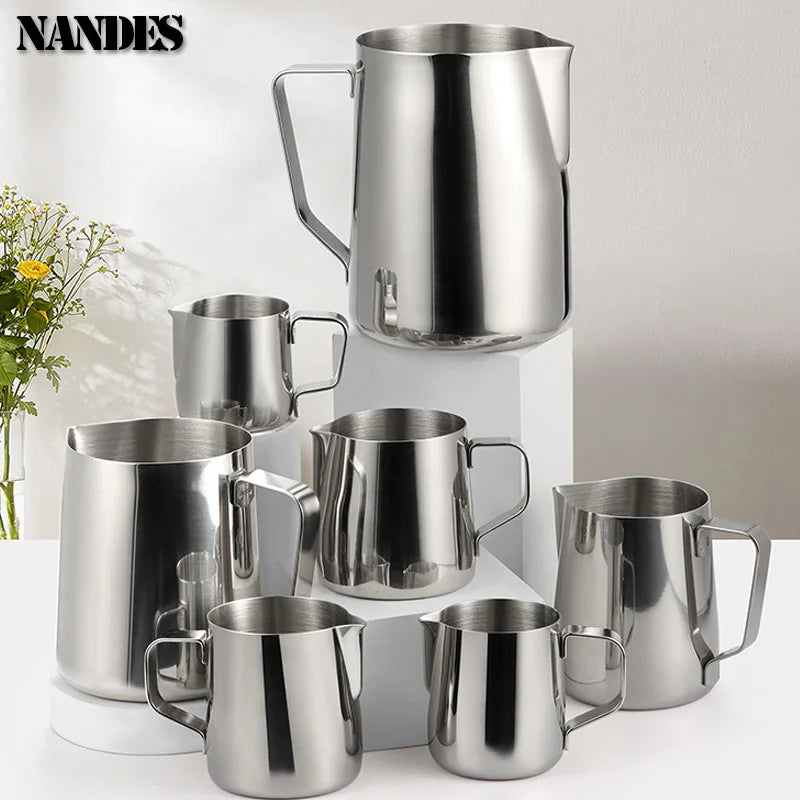 Stainless Steel Milk Frother Jug Canada Coffee Milk Frothing Pitcher Measurement Jug Espresso Barista Tool Coffee Accessories