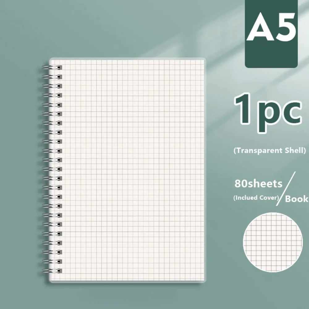 A4/A5/A6/B5 Coil Notebook Grids/Blank/Horizontal Line Flip Over Design Sketchbook Diary Book School Office Supplies Diary Book