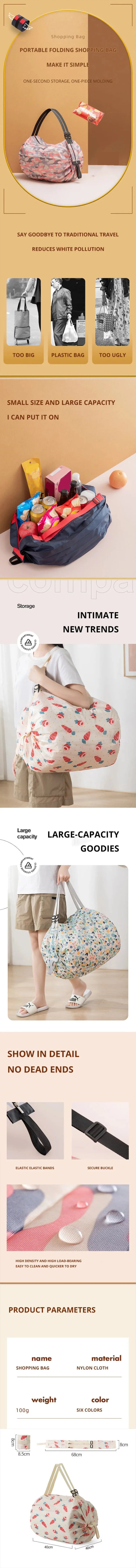 1pc USA Foldable Shopping Bag Eco-friendly Waterproof Portable Storage Bag Large Capacity Handbag Oversized Storage Bag For Travel