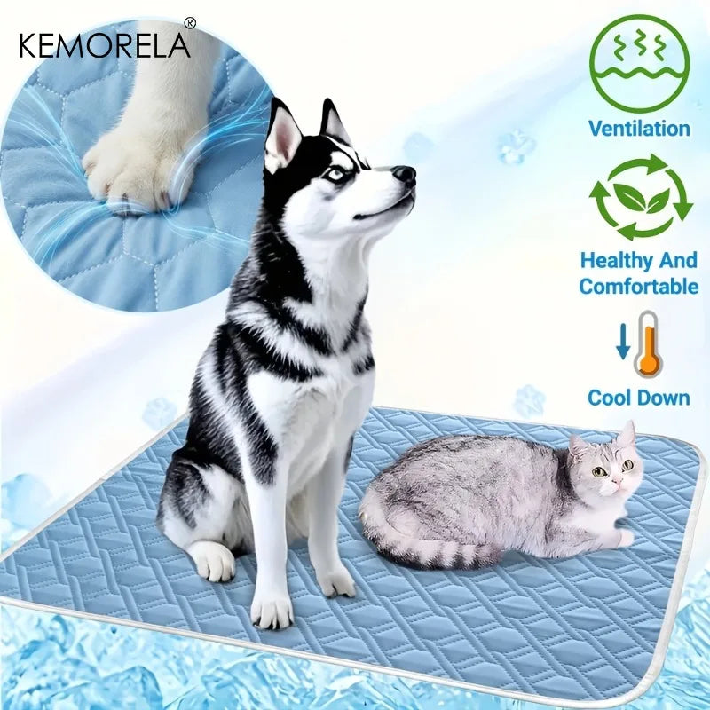 1PCS New Upgraded Ice Cooling Pet Mat Canada Washable Breathable Pet Cooling Pad for Dogs All-Season Use