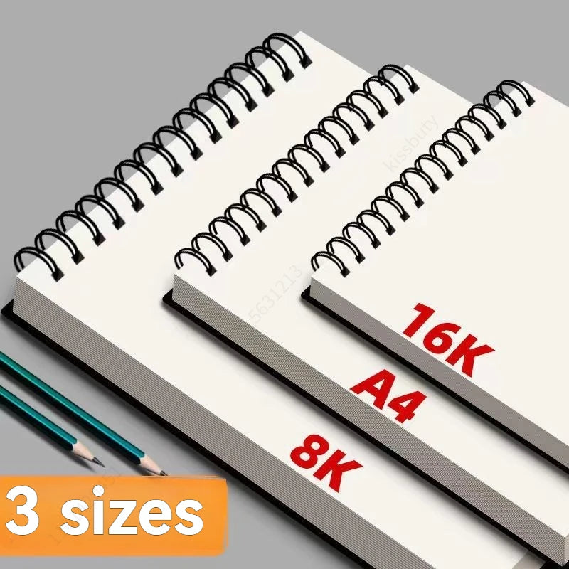 30-Sheet Spiral-Bound Sketch Book USA Acid-Free Art Sketch Pad for Drawing, Painting & Writing A4/A5/A6