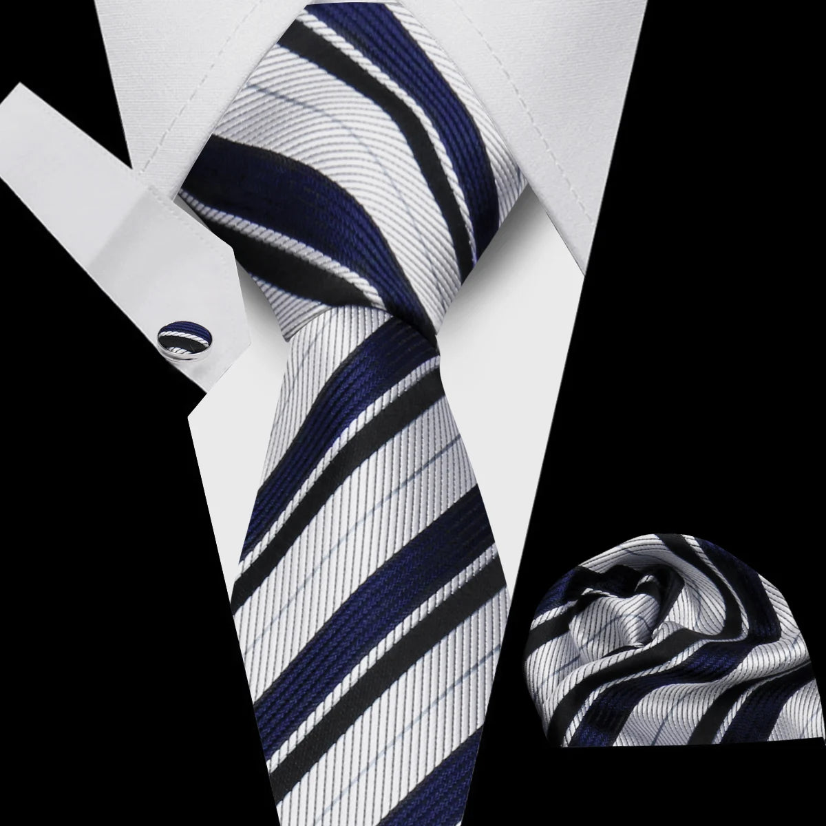 Men’s Business Necktie Set Canada Classic Plaid Cufflinks Handkerchief for Suit Wedding High-Quality 3PCS Tie Set Formal Gravata