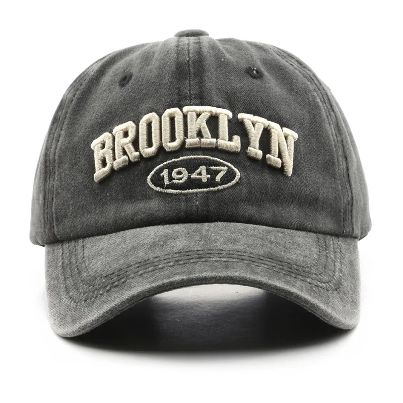 Retro Brooklyn Letter Embroidery Baseball Cap Canada Spring Summer Men Women Cotton Adjustable Casual Hip Hop Streetwear Sun Hat