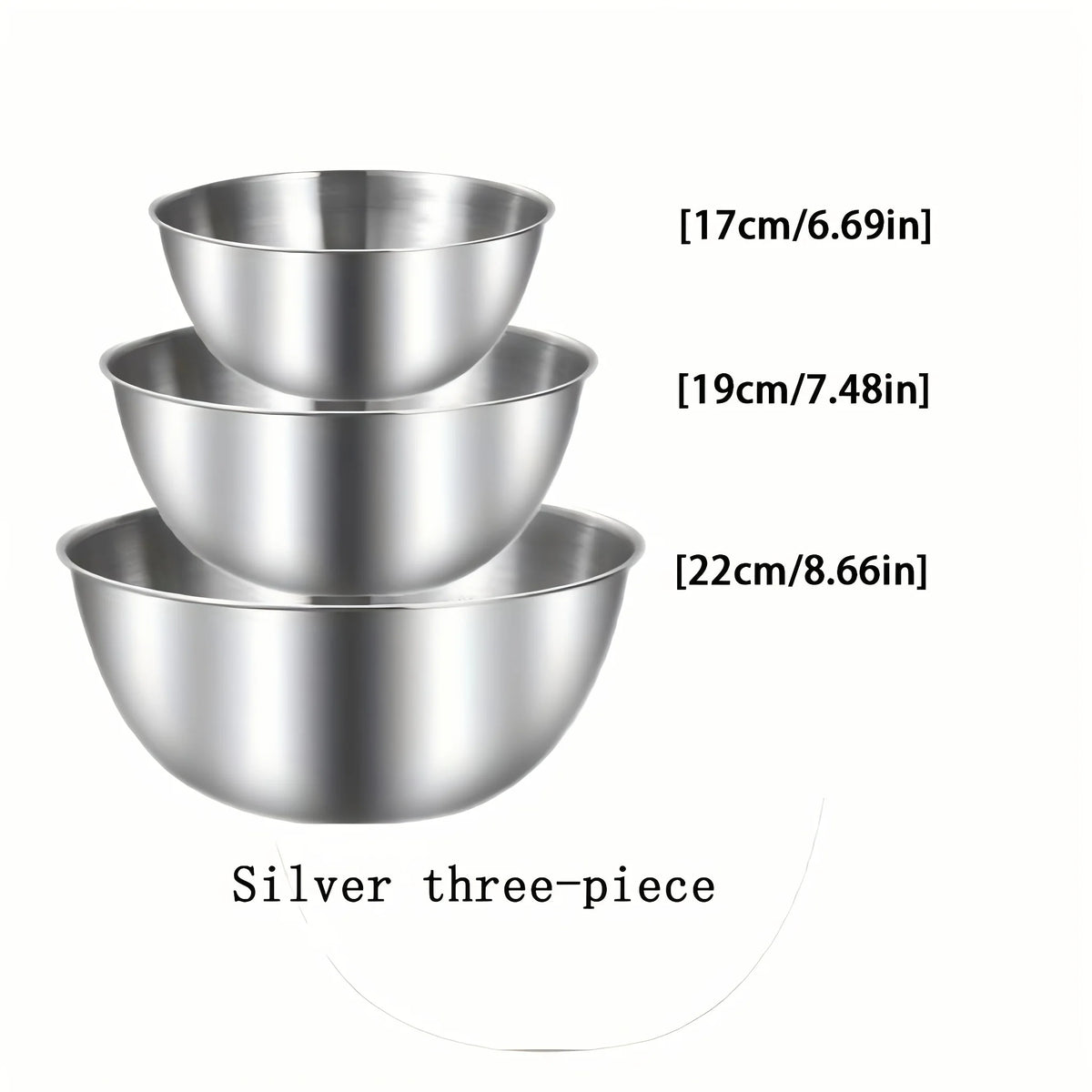3PCS Stainless Steel Mixing Bowls Set Canada Large Salad Bowls Dough Kneading Kitchen Accessories Cocina Accesorios Home Items