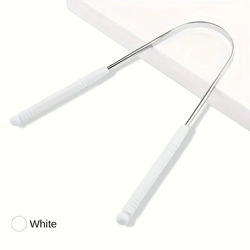 Stainless Steel U-Shaped Tongue Scraper USA Adult Portable Easy-to-Clean Oral Hygiene Tool for Removing Bacteria & Plaque