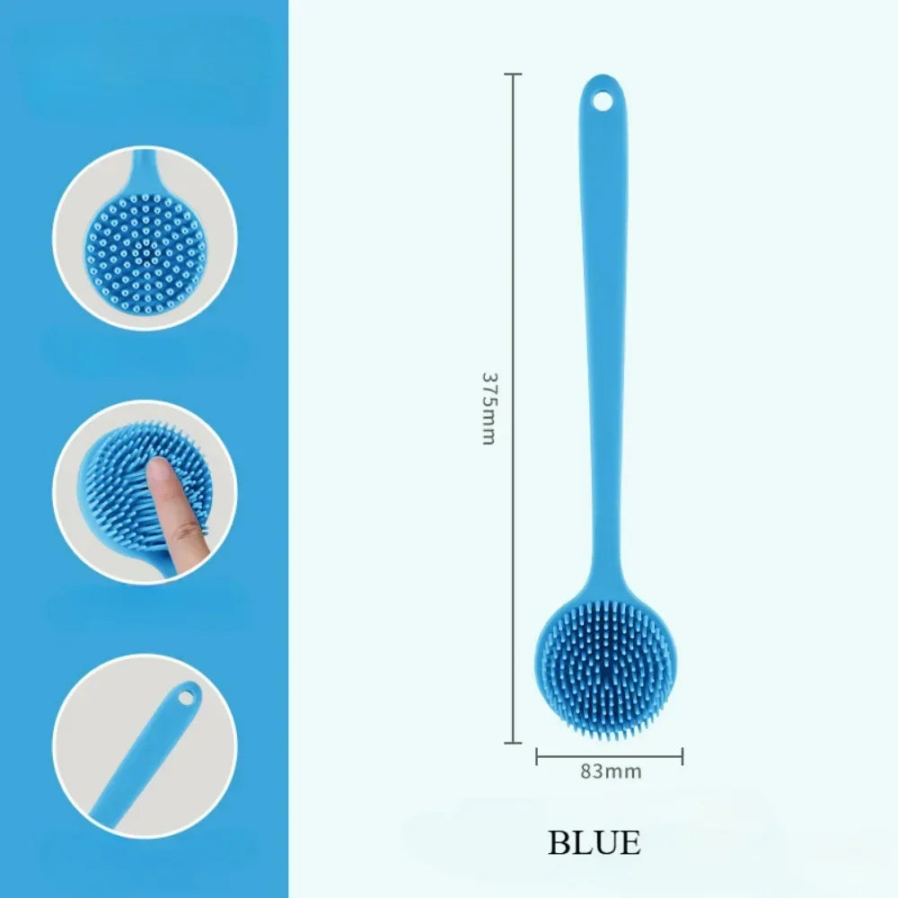 Soft Back Scrubber Brush USA Silicone Skin Massager Bath Shower Scrubbing Brush with Handle Body Wash Exfoliating Bath Supply