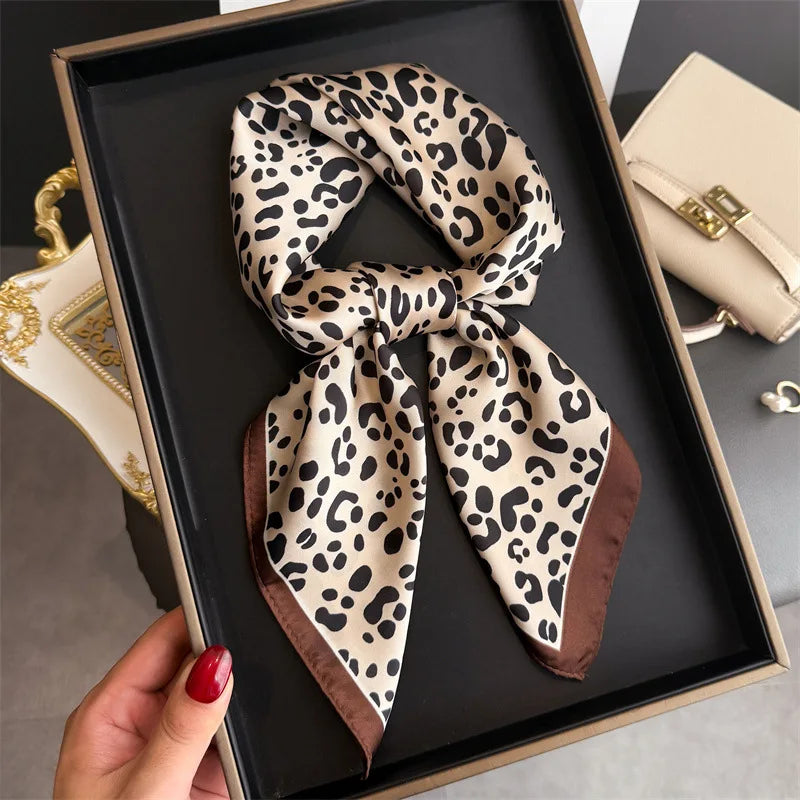 Print 70cm Silk Satin Headscarf Canada Women Luxury Design Neck Tie Scarf Hair Hand Wrist Foulard Shawl Bandana