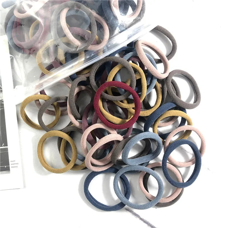 20/50PCS Hair Bands Canada for Women & Girls Basic Hair Rubber Ties 4cm Simple Elastic Ponytail Holders Hair Accessories