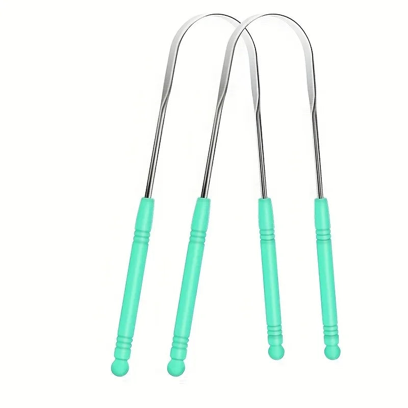 Stainless Steel U-Shaped Tongue Scraper USA Adult Portable Easy-to-Clean Oral Hygiene Tool for Removing Bacteria & Plaque