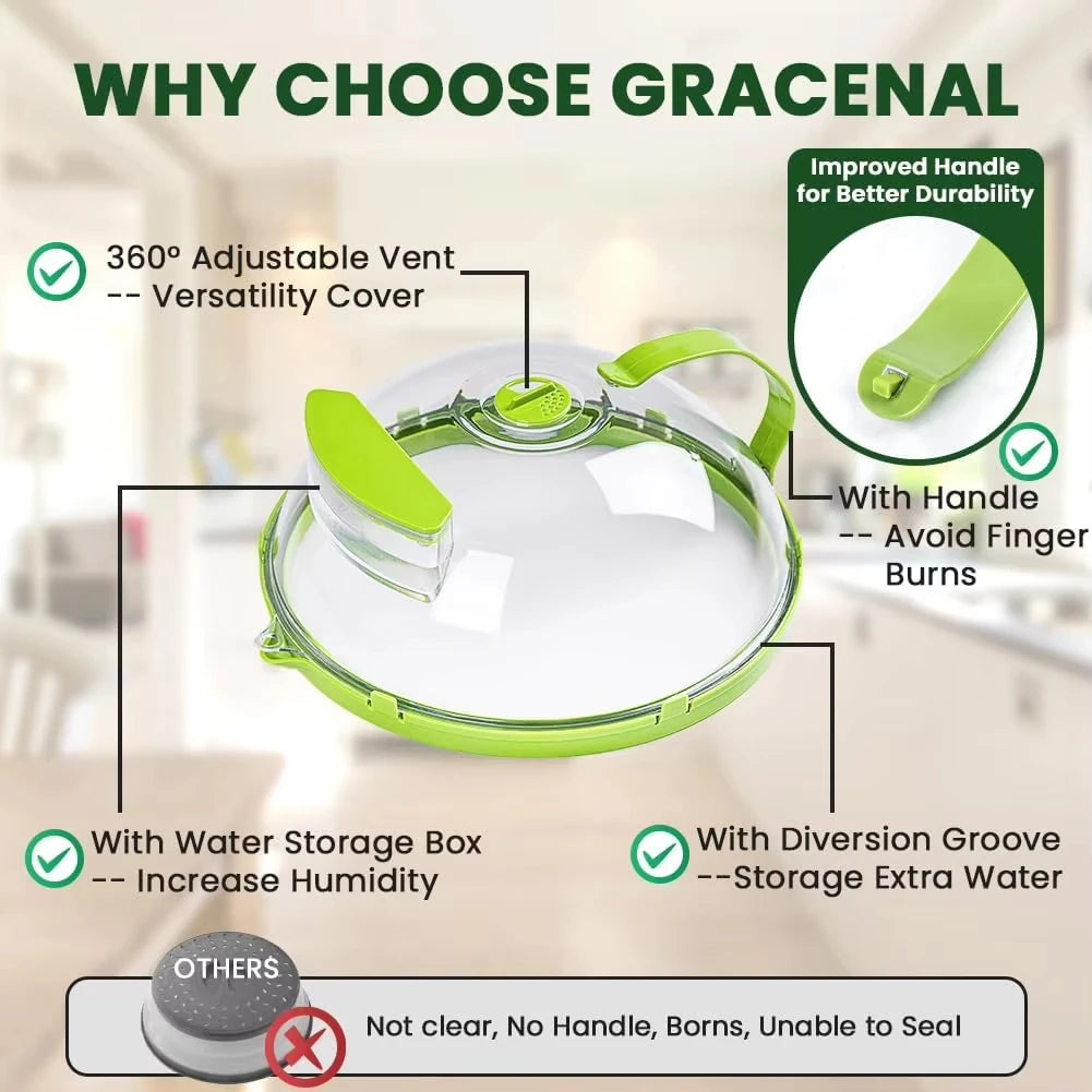 Microwave Splash Cover High Temperature Resistant Microwave Guard Lid Transparent Food Heating Cover Steam Kitchen Accessories
