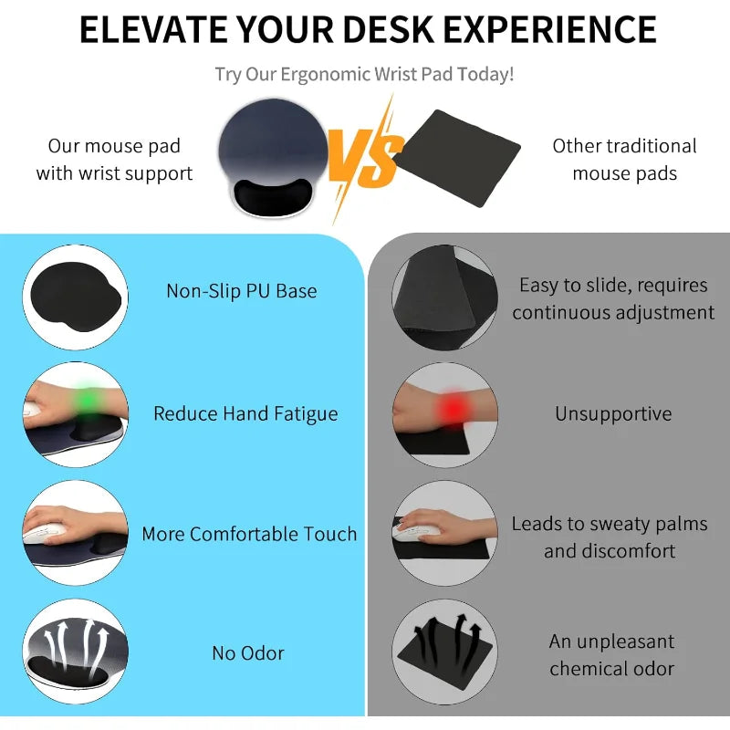 Gradient Mouse Pad USA Ergonomic Wrist Support Non-Slip Mouse Mat for Office & Gaming