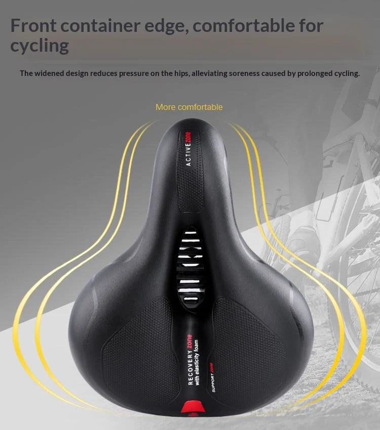 Oversized Comfort Bike Seat Extra Wide Thick Soft Bicycle Saddle Shock Absorbing Cushion for MTB Cruiser Cycling Accessories