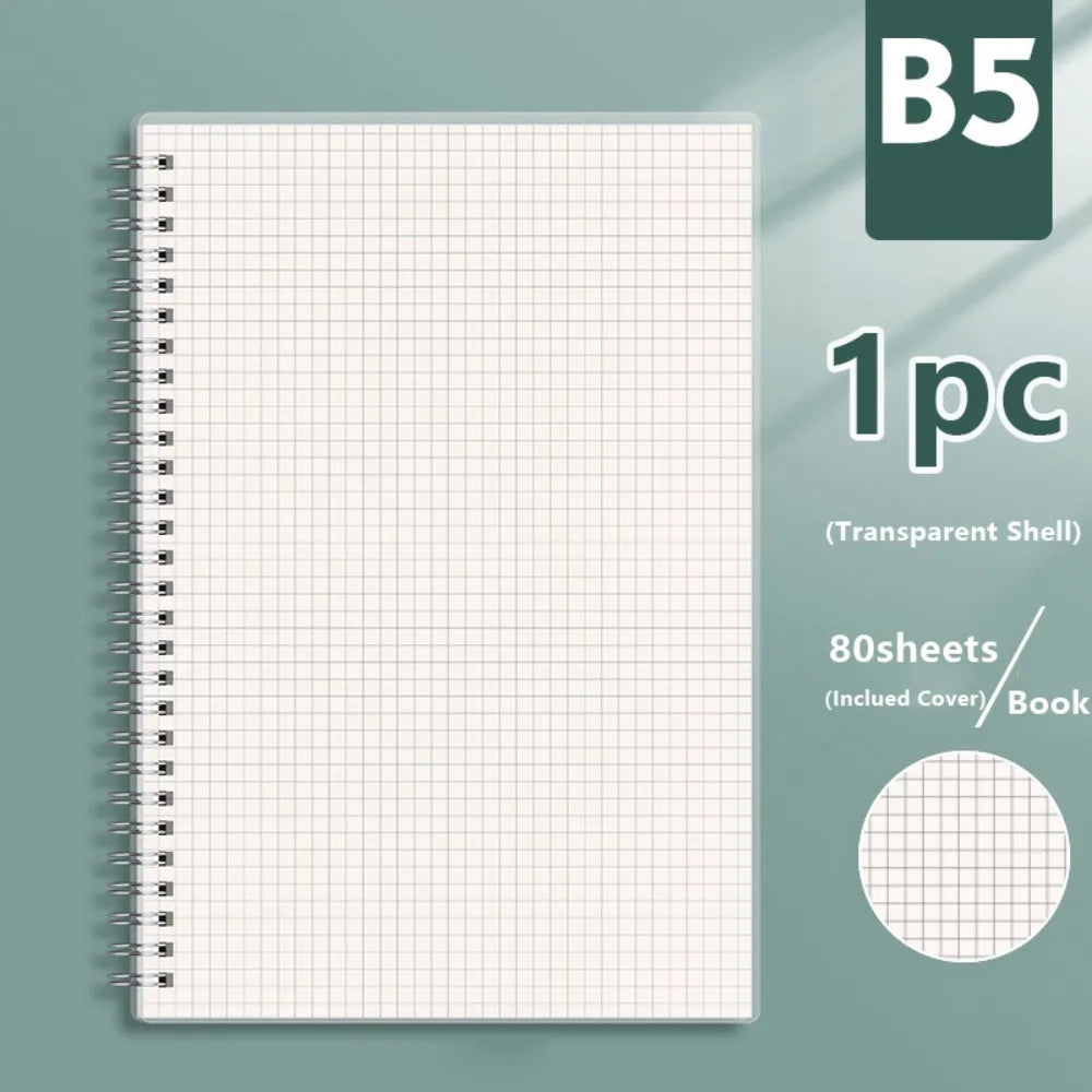 A4/A5/A6/B5 Coil Notebook Grids/Blank/Horizontal Line Flip Over Design Sketchbook Diary Book School Office Supplies Diary Book