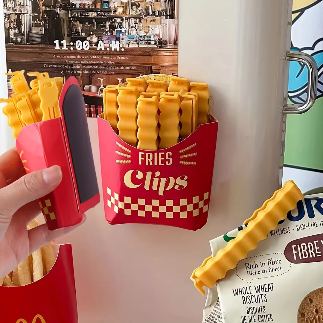12PCS French Fry Shaped USA Sealing Clip - For Snack Sealing, Food Clips, Plastic Bag Seasoning Sealing Strips
