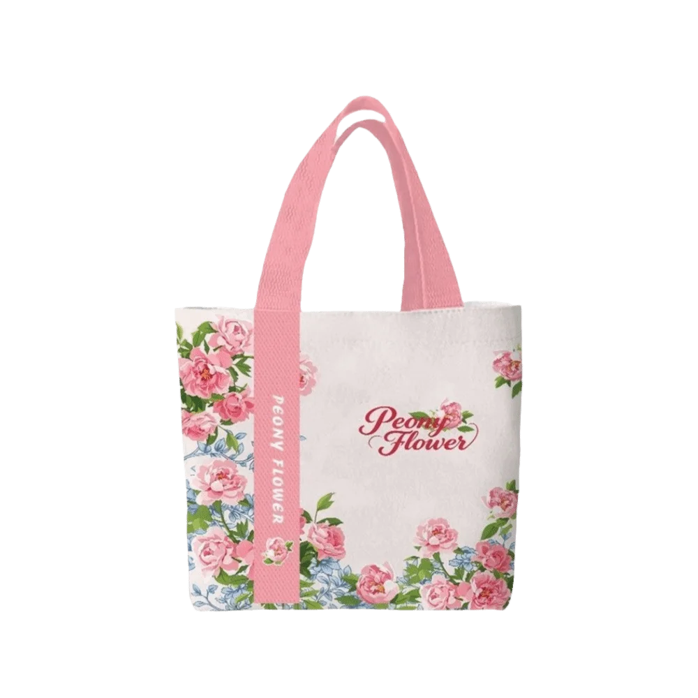 Portable Floral Canvas Tote Bag USA Reusable Lightweight Large-Capacity Shopping & Commute Handbag for Work
