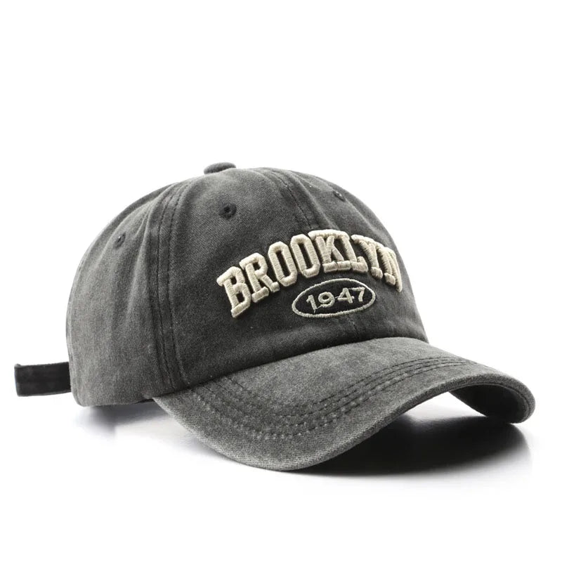 Retro Brooklyn Letter Embroidery Baseball Cap Canada Spring Summer Men Women Cotton Adjustable Casual Hip Hop Streetwear Sun Hat