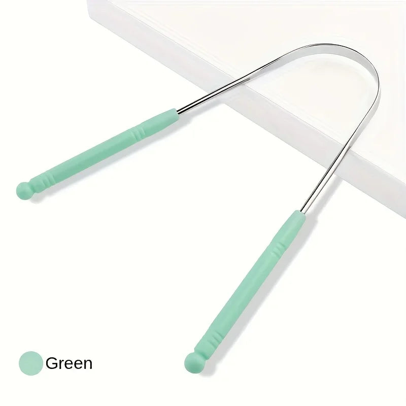 Stainless Steel U-Shaped Tongue Scraper USA Adult Portable Easy-to-Clean Oral Hygiene Tool for Removing Bacteria & Plaque