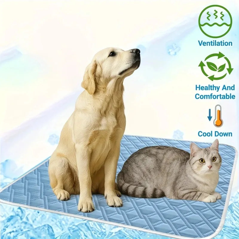 1PCS New Upgraded Ice Cooling Pet Mat Canada Washable Breathable Pet Cooling Pad for Dogs All-Season Use