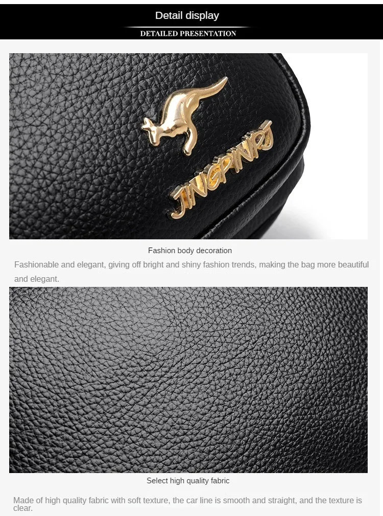 High-Quality Soft Leather Purse USA Fashion Women’s Shoulder Messenger Bag Multi-Pocket Wear-Resistant Luxury Ladies Handbag Sac