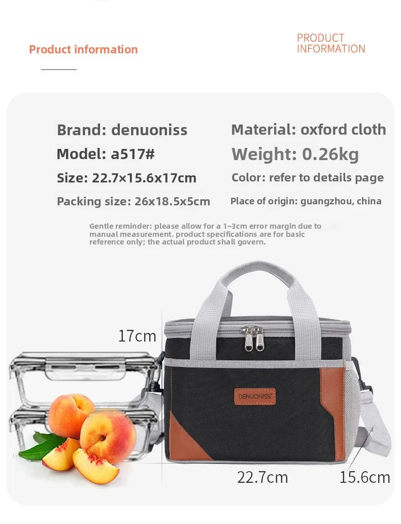 New Simple Lunch Bag USA Thick Aluminum Foil Oxford Cloth Waterproof Insulated Cooler Bag for Work, Students & Outdoor Food Storage