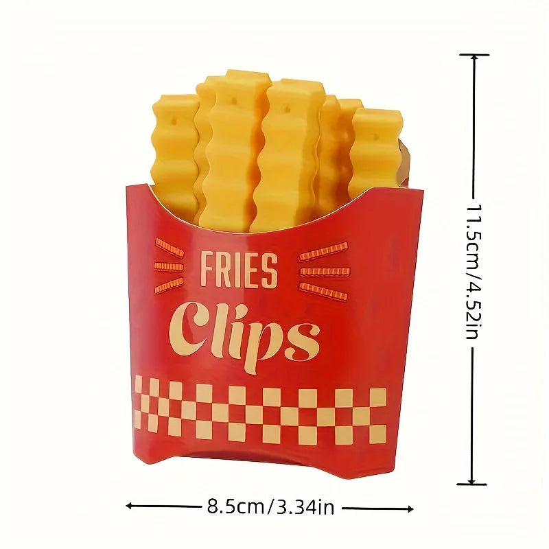 12PCS French Fry Shaped USA Sealing Clip - For Snack Sealing, Food Clips, Plastic Bag Seasoning Sealing Strips