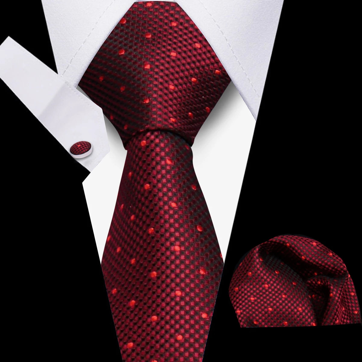 Men’s Business Necktie Set Canada Classic Plaid Cufflinks Handkerchief for Suit Wedding High-Quality 3PCS Tie Set Formal Gravata