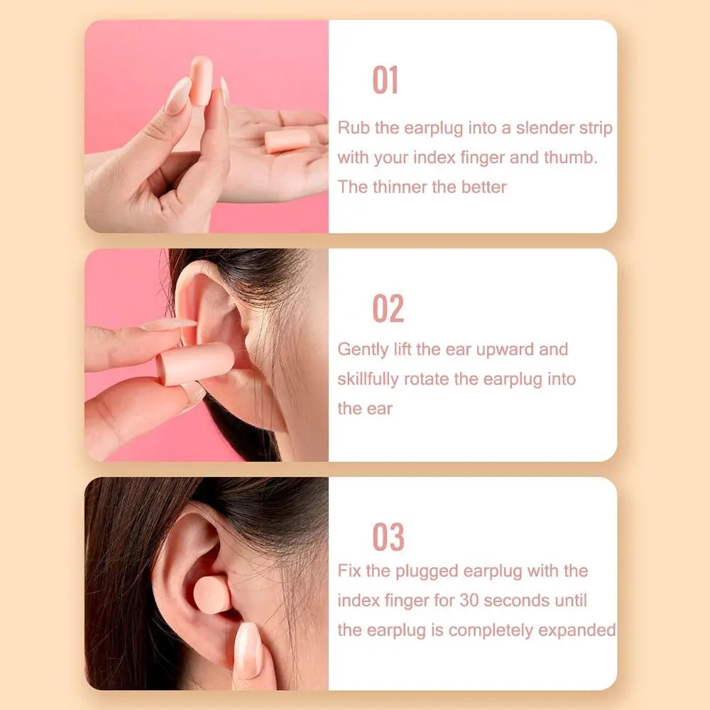 10/24/60/120Pcs Anti-noise Ear Plugs Slow Rebound Soft Tapered Noise Reduction Earplugs Multicolor Universal Hearing Protector