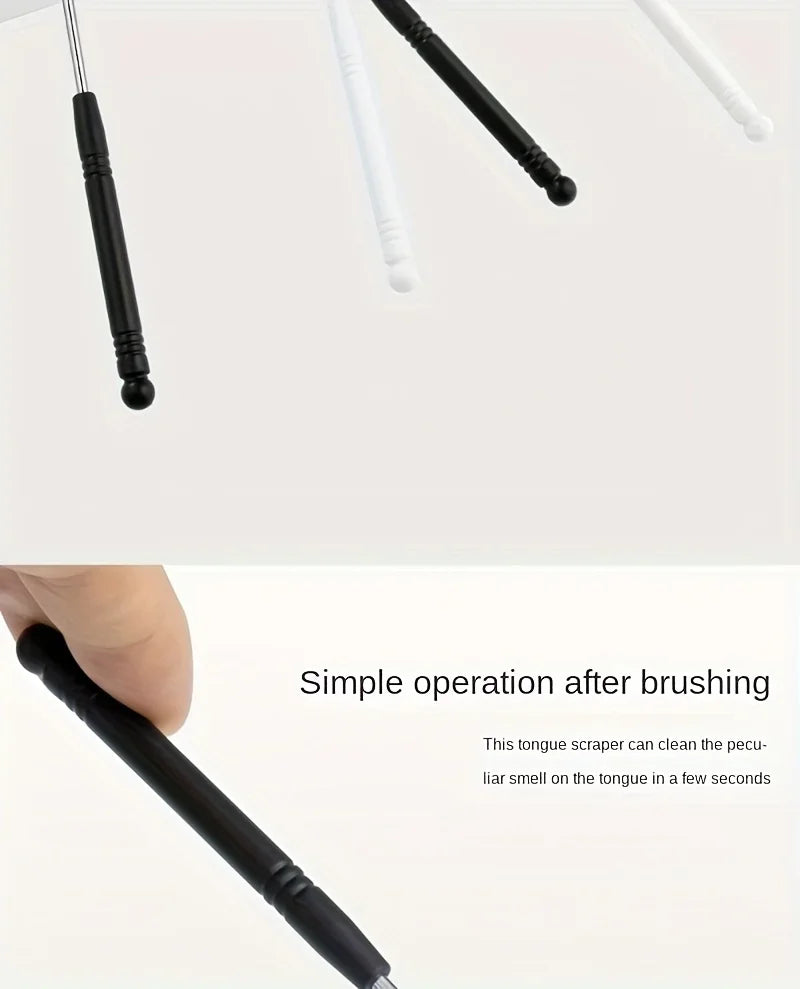 Stainless Steel U-Shaped Tongue Scraper USA Adult Portable Easy-to-Clean Oral Hygiene Tool for Removing Bacteria & Plaque