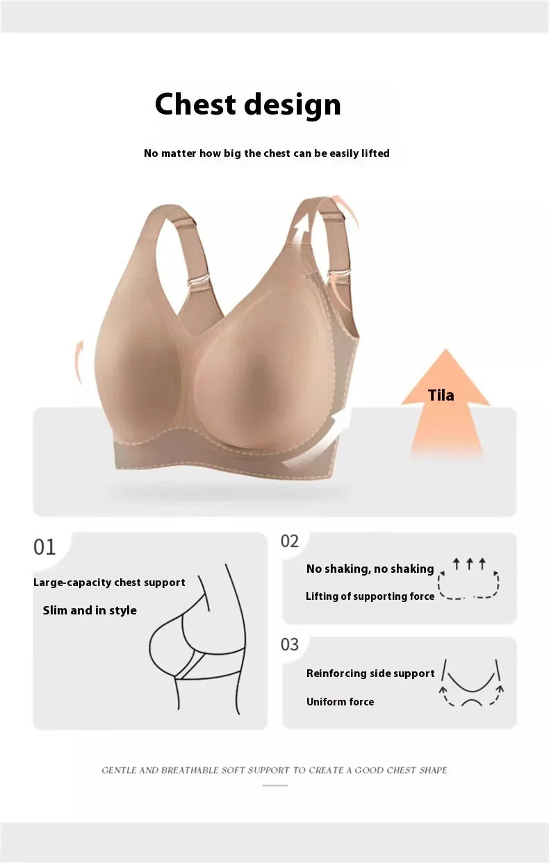 New Plus Size Seamless Wireless Bras for Women Minimizer Push Up Lingerie One-piece Intimates Beauty Back Underwear