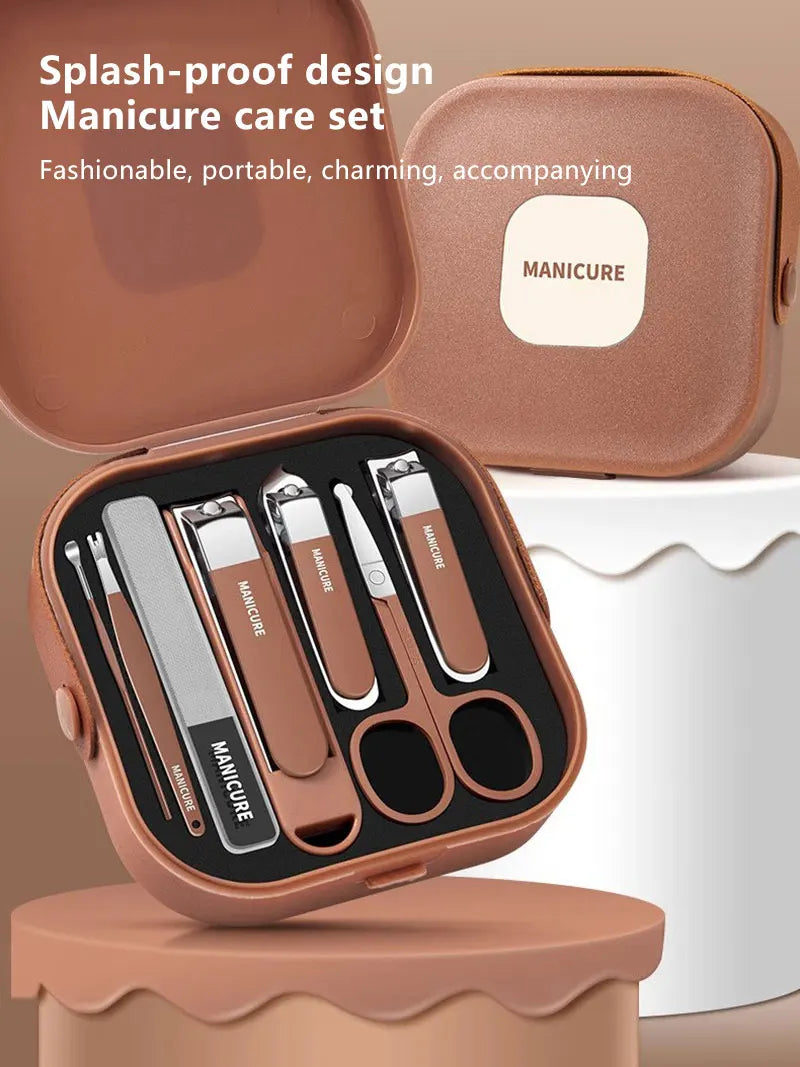 Complete 7-Piece Anti-Splash Nail Clipper Set Canada 7-in-1 Manicure Pedicure Portable Nail Clippers Handy Grooming Set
