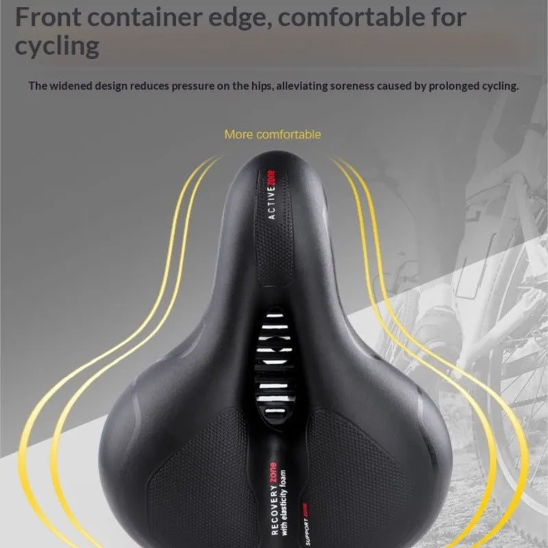 Oversized Comfort Bike Seat Extra Wide Thick Soft Bicycle Saddle Shock Absorbing Cushion for MTB Cruiser Cycling Accessories