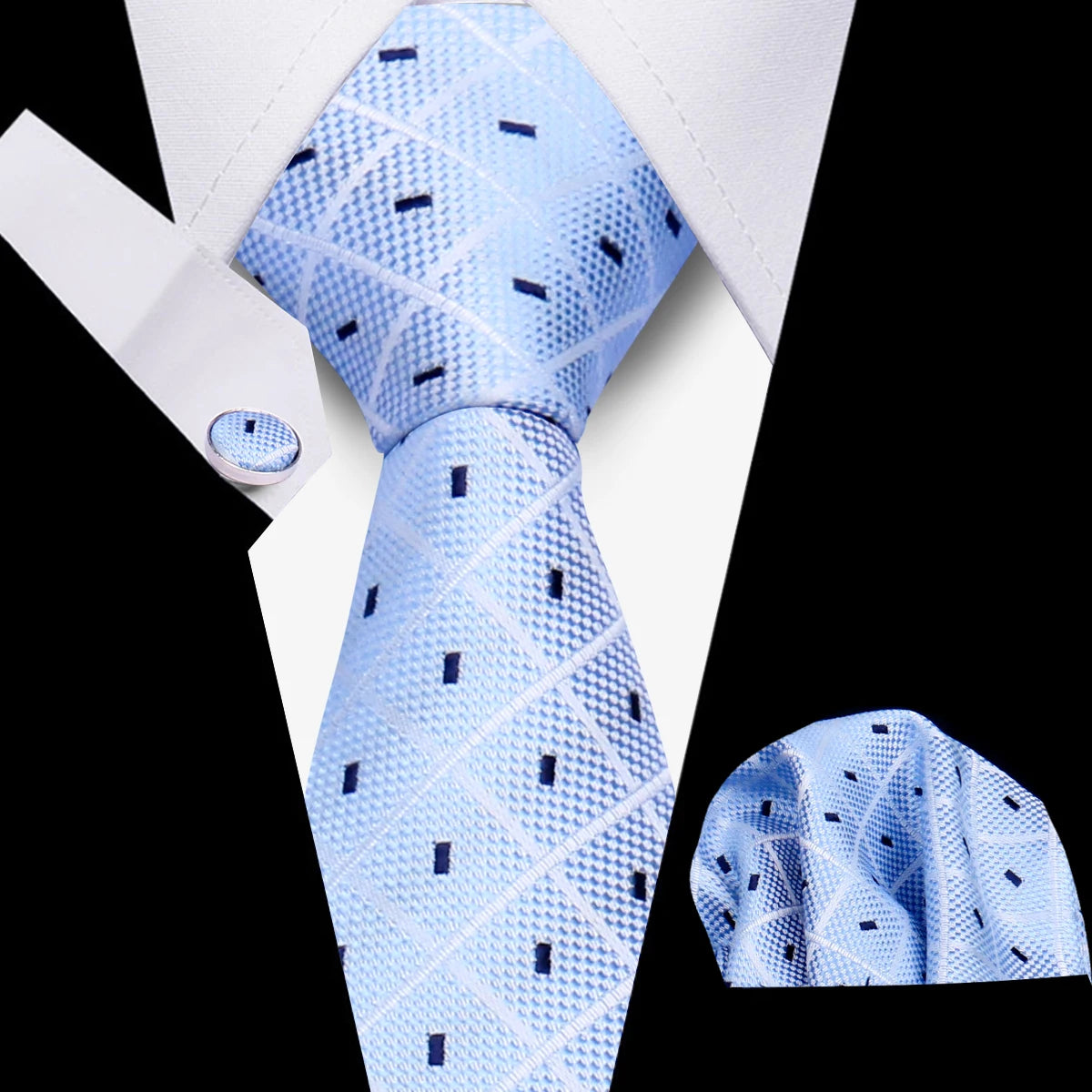 Men’s Business Necktie Set Canada Classic Plaid Cufflinks Handkerchief for Suit Wedding High-Quality 3PCS Tie Set Formal Gravata